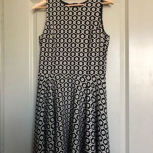 Cynthia Rowley Black and White A-Line Midi Dress